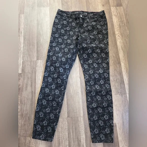 BANANA REPUBLIC floral Skinny Strwtch Pants Jeggings Denim 27  Classy Preppy Y2k - Picture 11 of 12